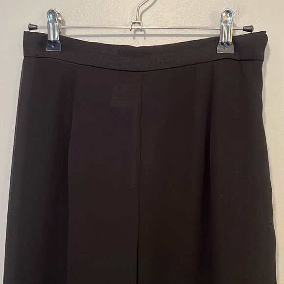 R&M Richards Women's Black Side Slit Layered Wide Leg Sheer Palazzo Pants - Picture 4 of 10